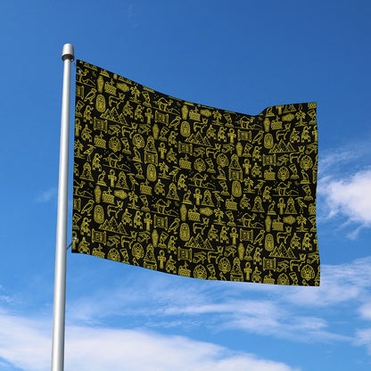 Egyptian Symbols Pattern Print Polyester Flag