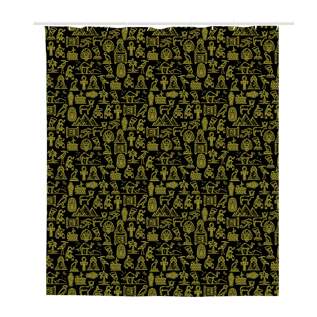 Egyptian Symbols Pattern Print Polyester Shower Curtain