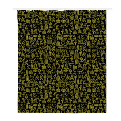 Egyptian Symbols Pattern Print Polyester Shower Curtain
