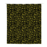 Egyptian Symbols Pattern Print Polyester Shower Curtain