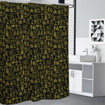 Egyptian Symbols Pattern Print Premium Shower Curtain