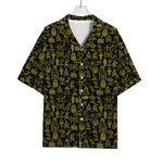 Egyptian Symbols Pattern Print Rayon Hawaiian Shirt