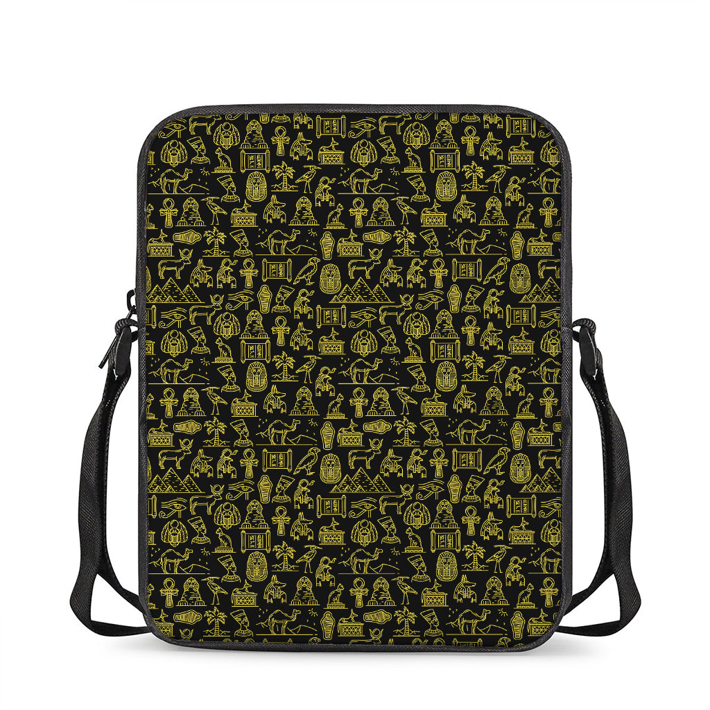 Egyptian Symbols Pattern Print Rectangular Crossbody Bag