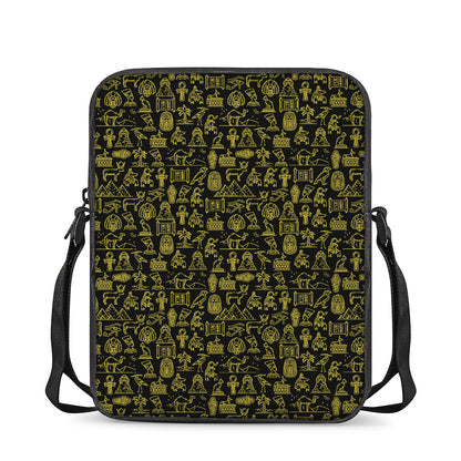 Egyptian Symbols Pattern Print Rectangular Crossbody Bag
