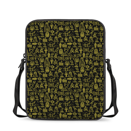 Egyptian Symbols Pattern Print Rectangular Crossbody Bag