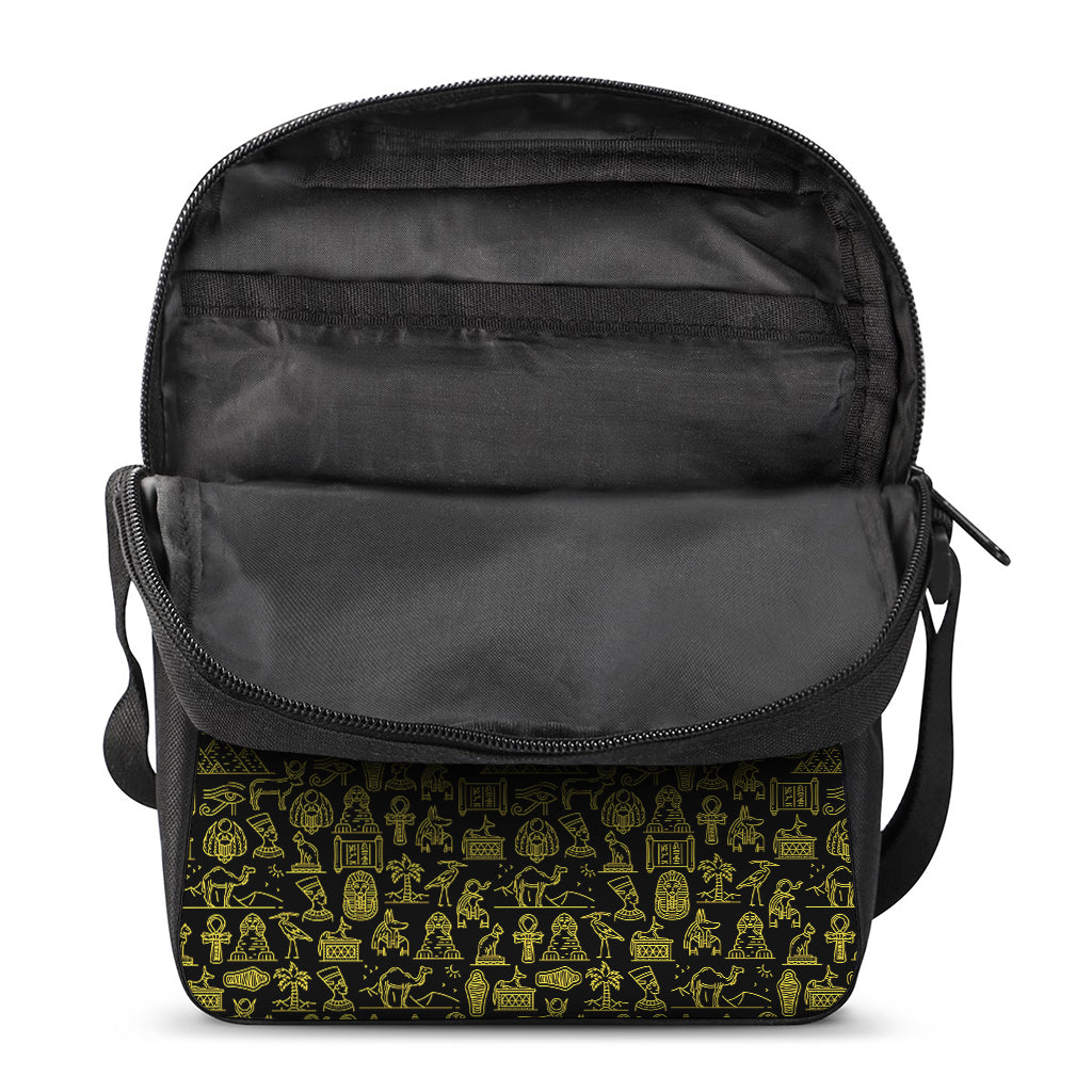 Egyptian Symbols Pattern Print Rectangular Crossbody Bag