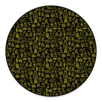 Egyptian Symbols Pattern Print Round Floor Mat