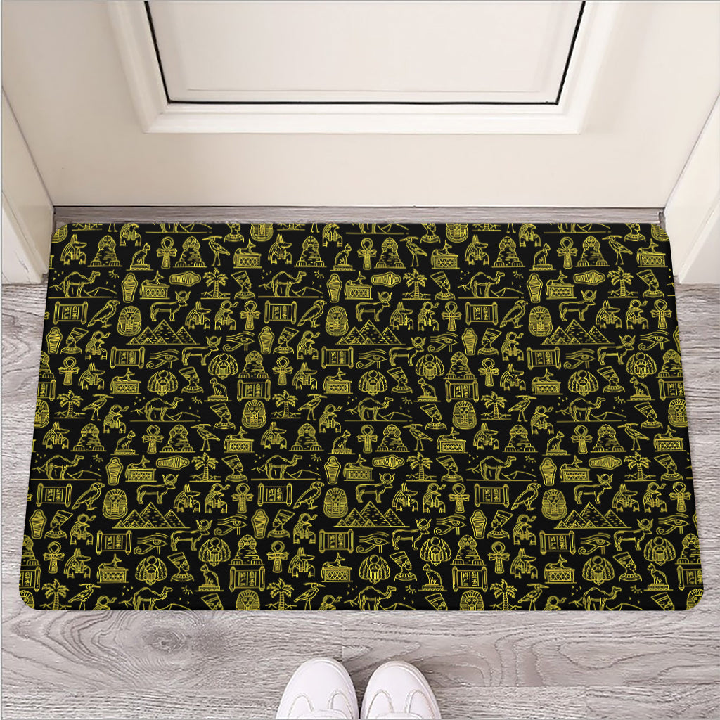 Egyptian Symbols Pattern Print Rubber Doormat