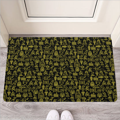 Egyptian Symbols Pattern Print Rubber Doormat