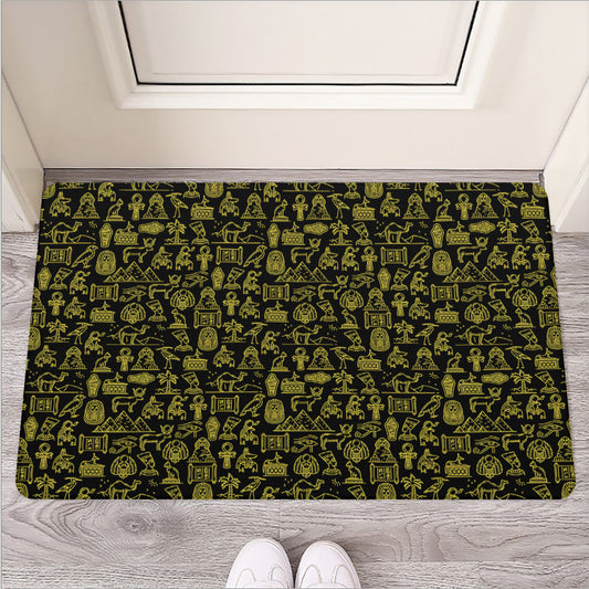 Egyptian Symbols Pattern Print Rubber Doormat