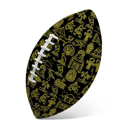 Egyptian Symbols Pattern Print Rugby Ball