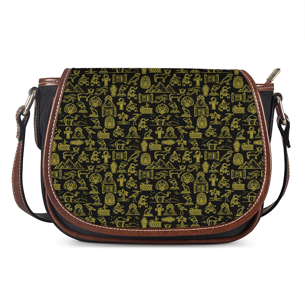 Egyptian Symbols Pattern Print Saddle Bag