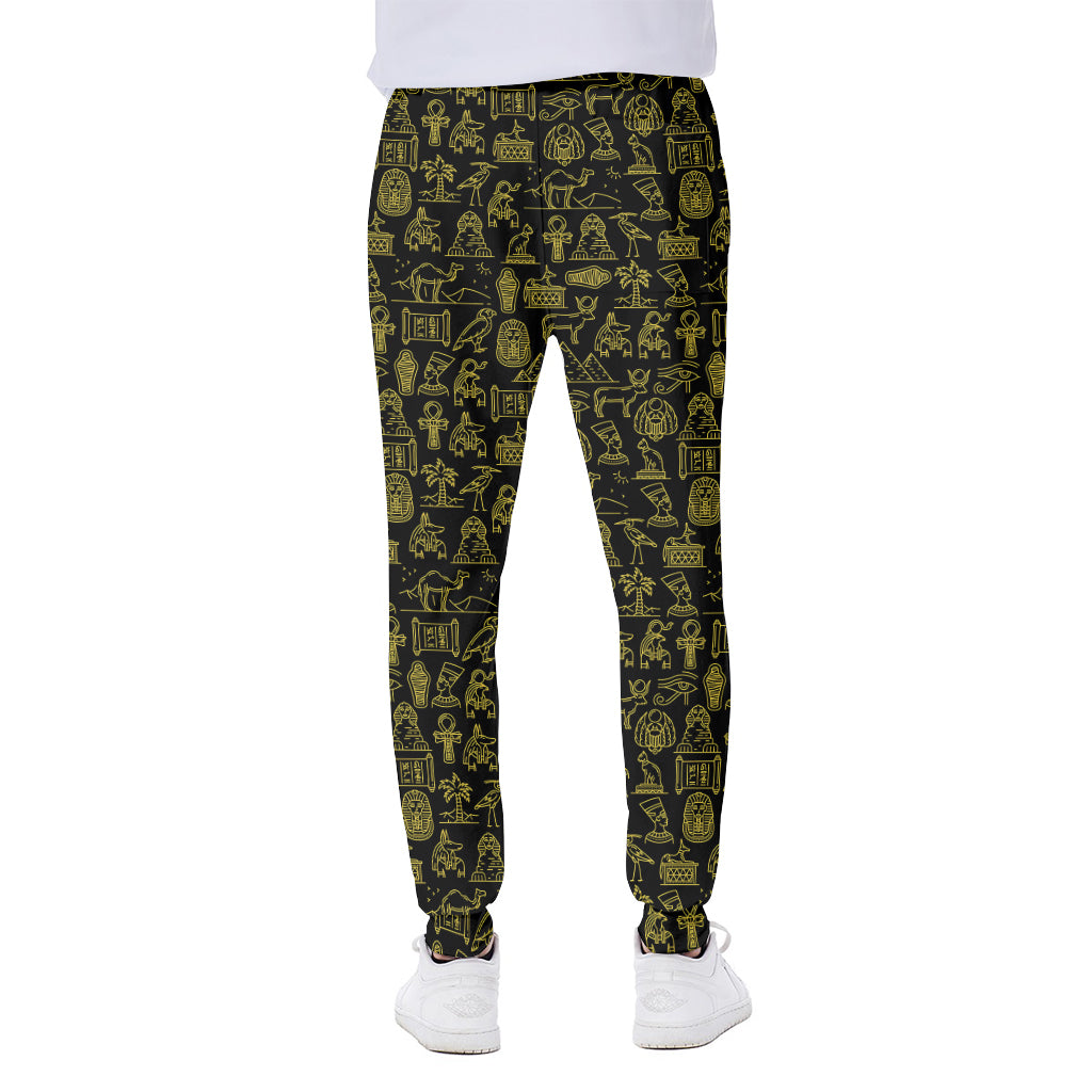 Egyptian Symbols Pattern Print Scuba Joggers