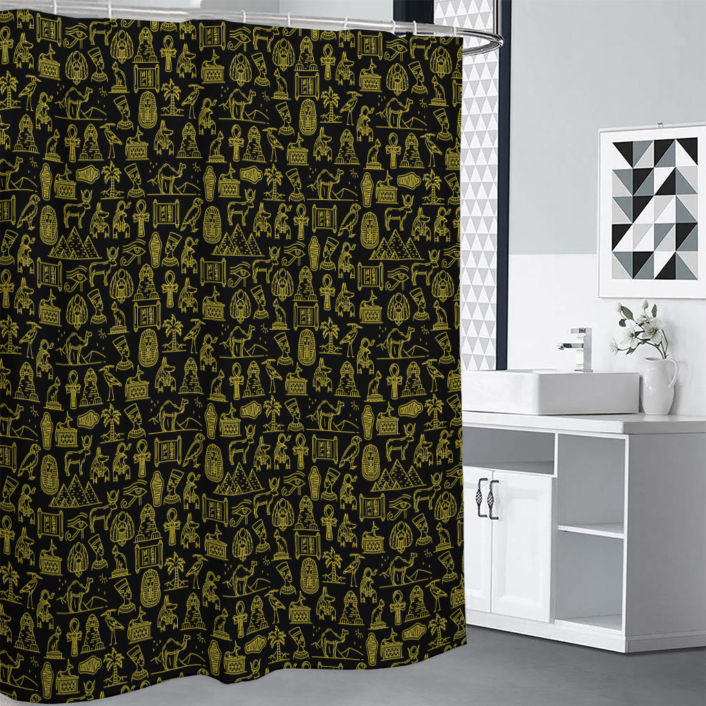 Egyptian Symbols Pattern Print Shower Curtain