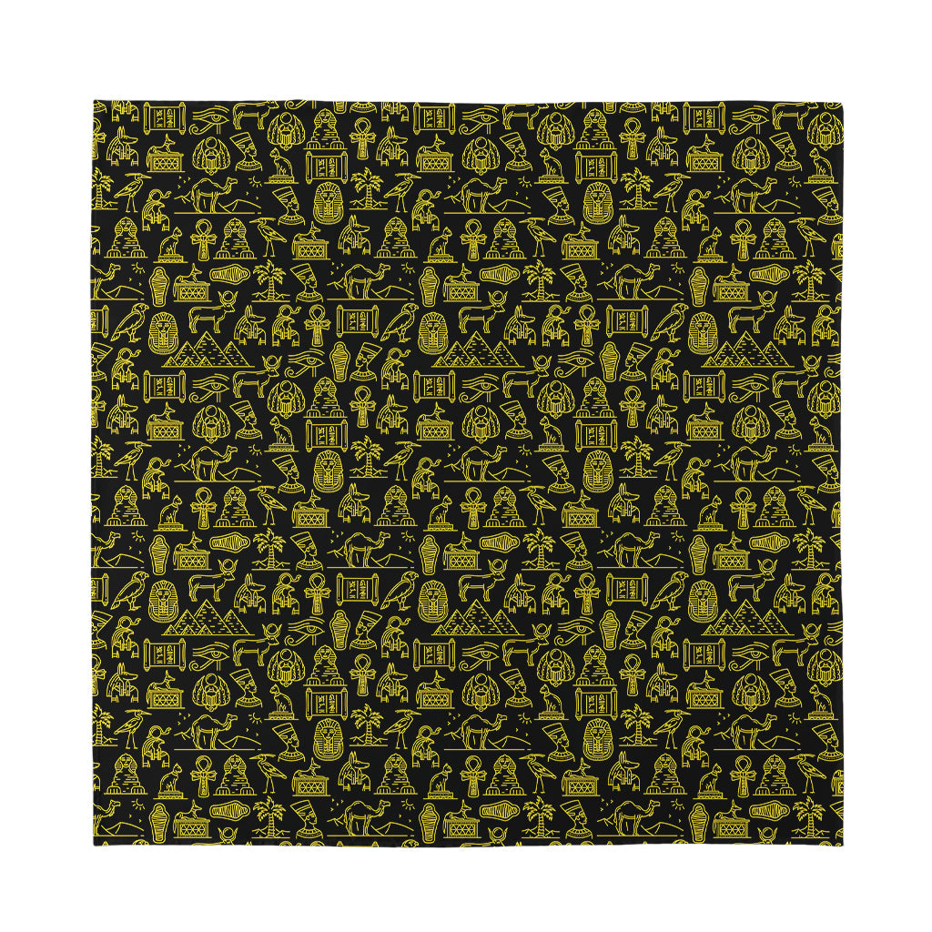 Egyptian Symbols Pattern Print Silk Bandana