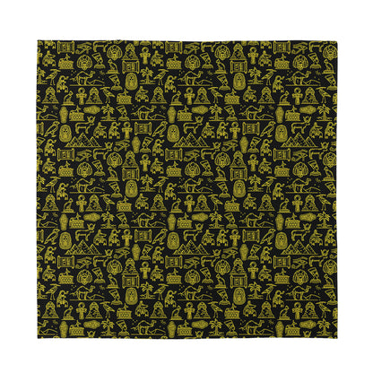 Egyptian Symbols Pattern Print Silk Bandana