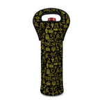 Egyptian Symbols Pattern Print Single Neoprene Wine Tote