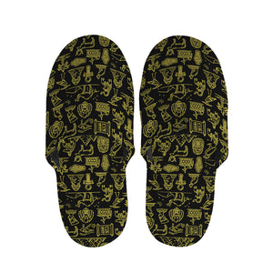 Egyptian Symbols Pattern Print Slippers