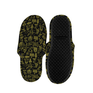 Egyptian Symbols Pattern Print Slippers