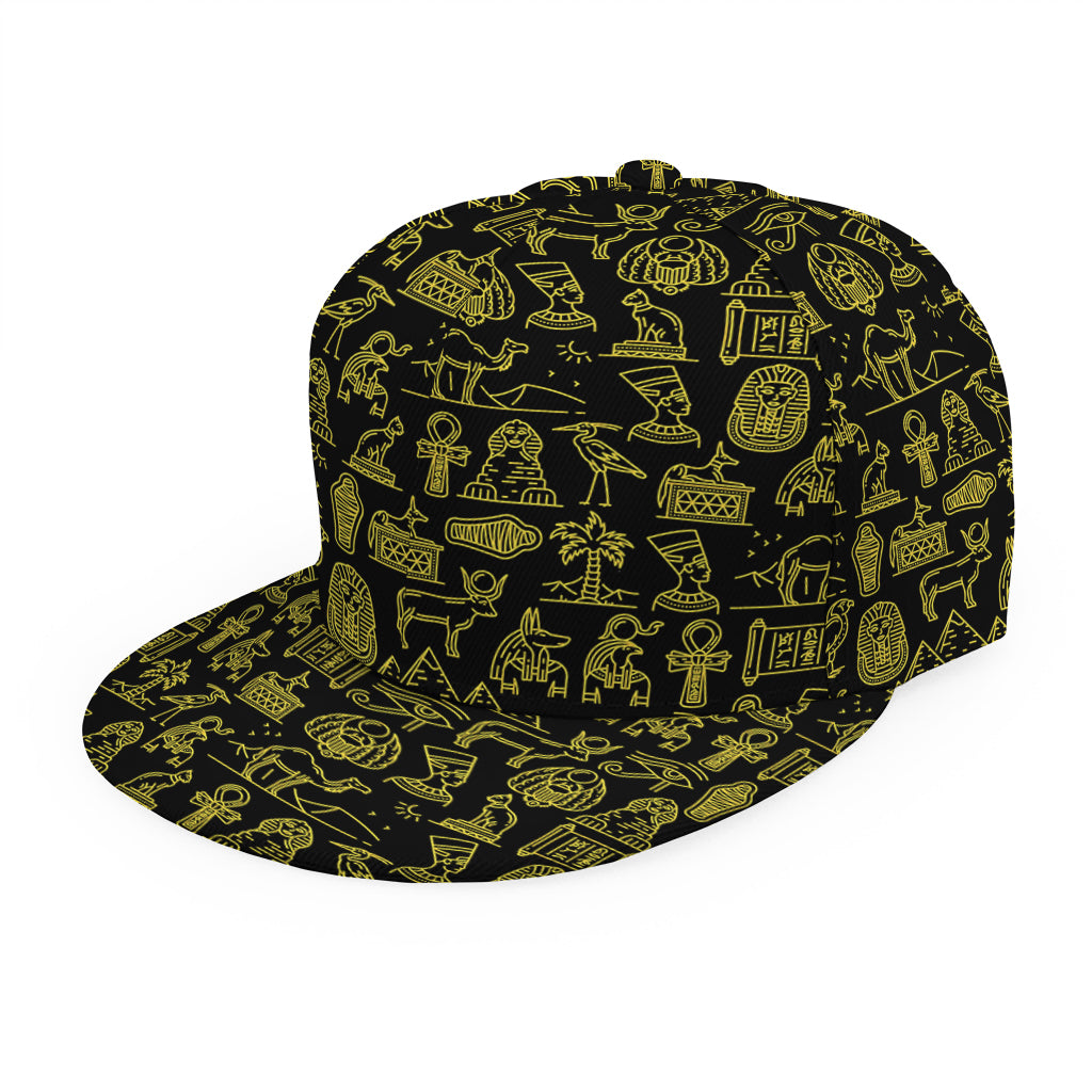 Egyptian Symbols Pattern Print Snapback Cap