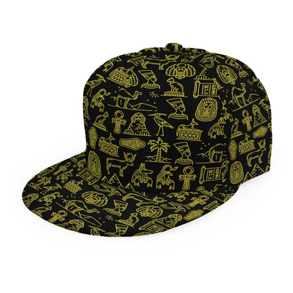Egyptian Symbols Pattern Print Snapback Cap