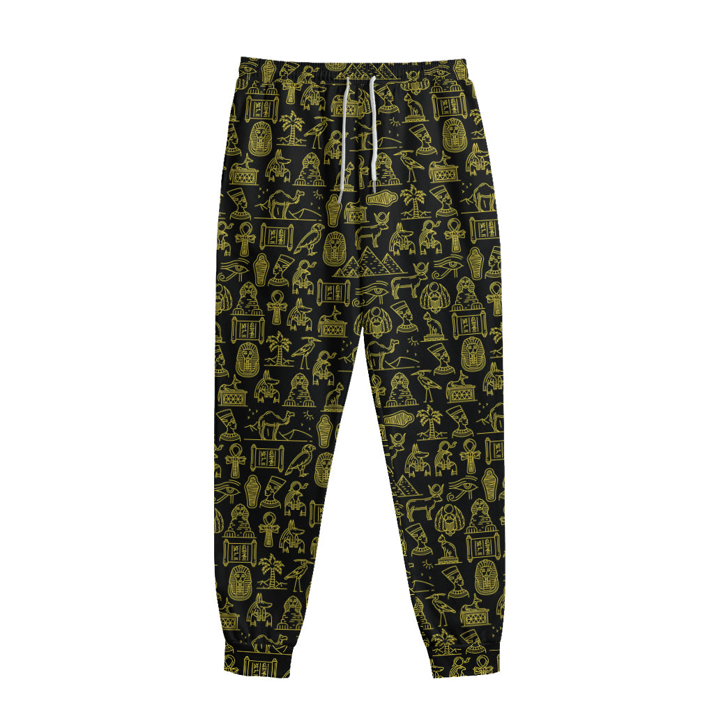 Egyptian Symbols Pattern Print Sweatpants