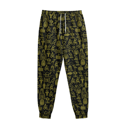 Egyptian Symbols Pattern Print Sweatpants
