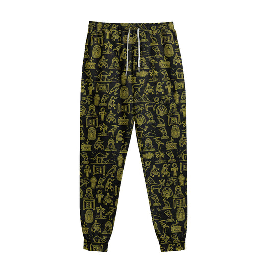 Egyptian Symbols Pattern Print Sweatpants
