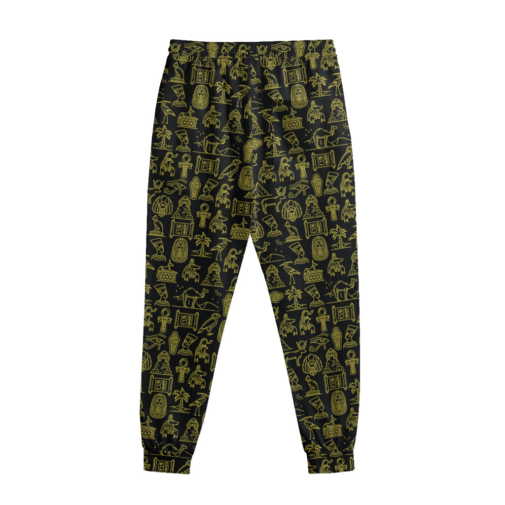 Egyptian Symbols Pattern Print Sweatpants