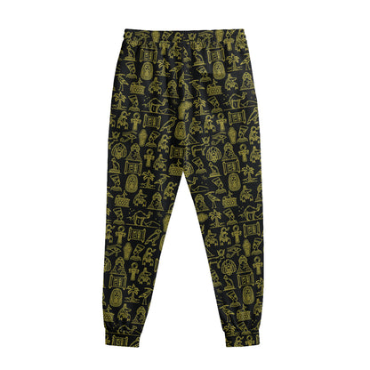 Egyptian Symbols Pattern Print Sweatpants