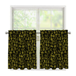 Egyptian Symbols Pattern Print Tier Curtains