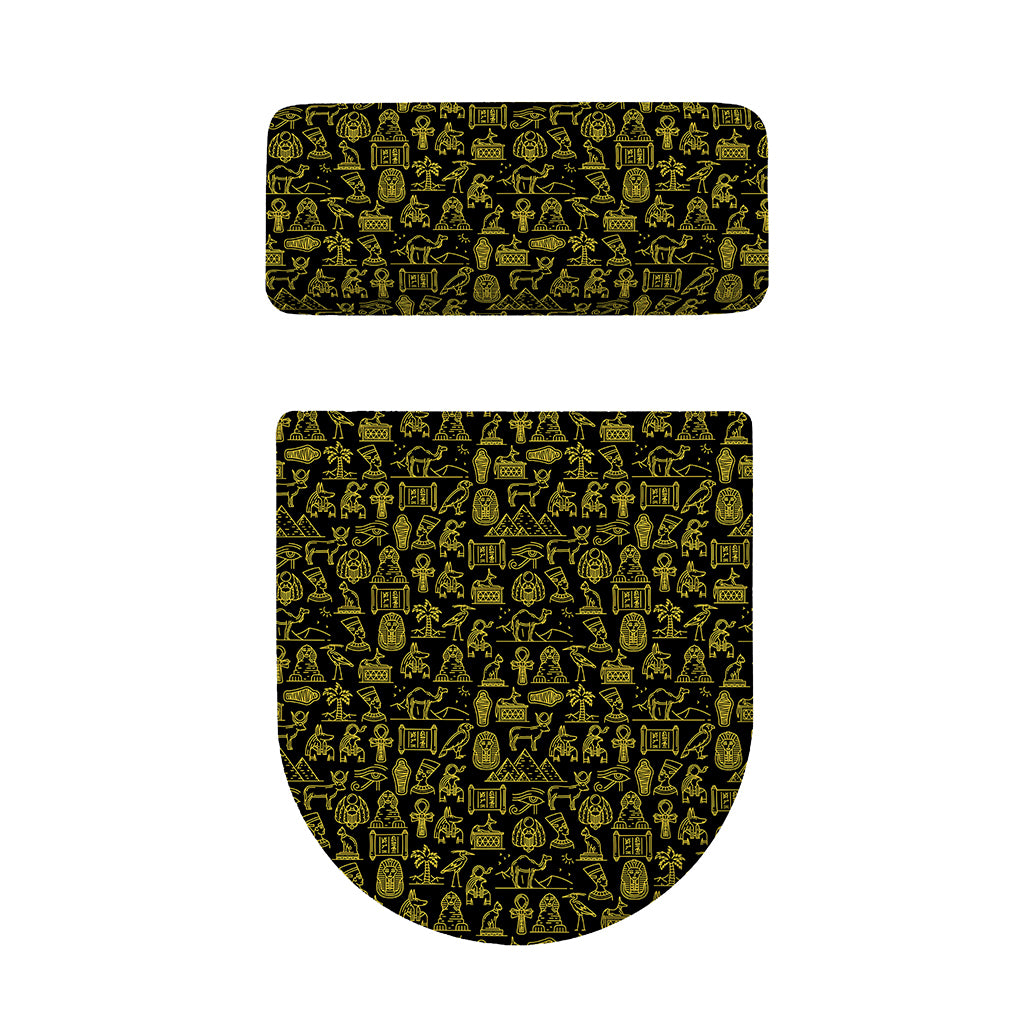 Egyptian Symbols Pattern Print Toilet Lid And Tank Cover Set