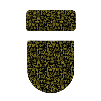 Egyptian Symbols Pattern Print Toilet Lid And Tank Cover Set