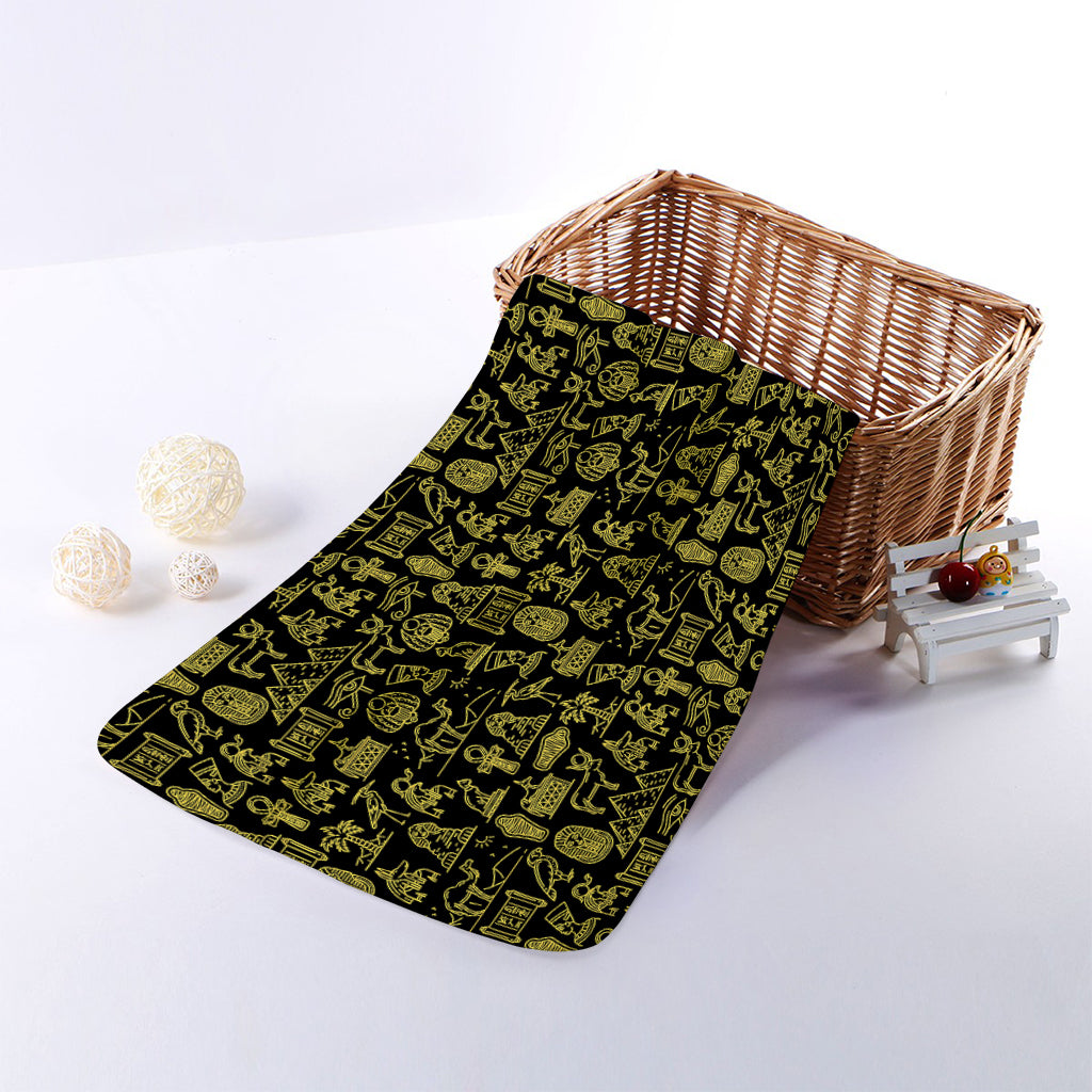 Egyptian Symbols Pattern Print Towel