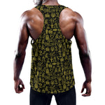 Egyptian Symbols Pattern Print Training Tank Top