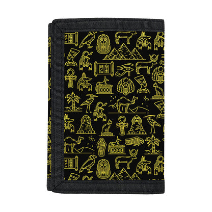 Egyptian Symbols Pattern Print Trifold Wallet