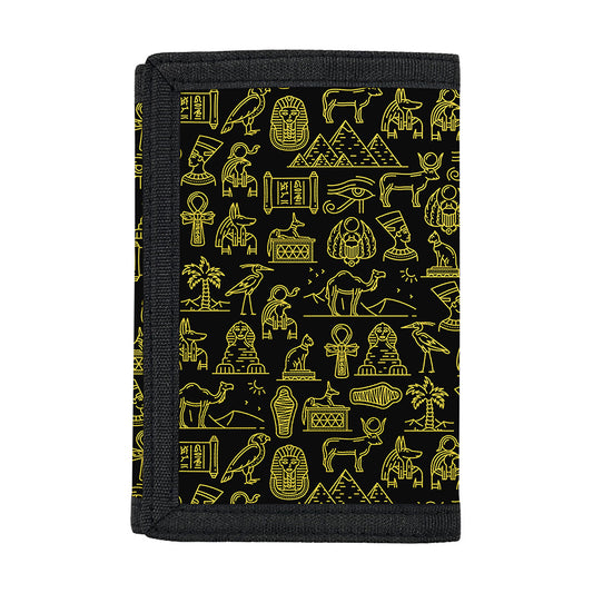 Egyptian Symbols Pattern Print Trifold Wallet
