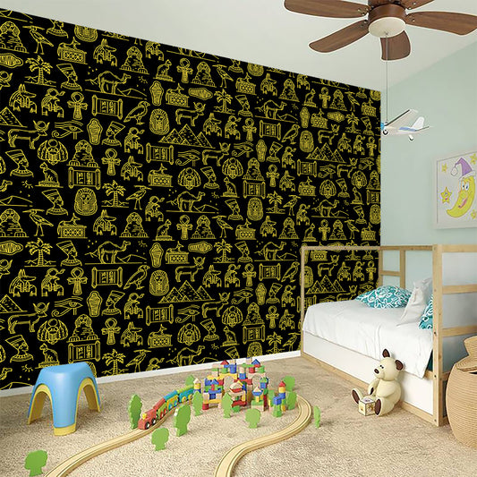 Egyptian Symbols Pattern Print Wall Sticker
