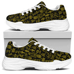 Egyptian Symbols Pattern Print White Chunky Shoes