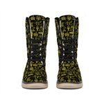 Egyptian Symbols Pattern Print Winter Boots