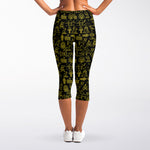 Egyptian Symbols Pattern Print Women's Capri Leggings