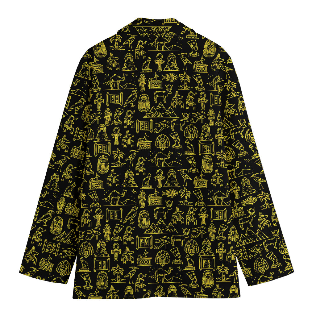 Egyptian Symbols Pattern Print Women's Cotton Blazer