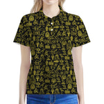Egyptian Symbols Pattern Print Women's Polo Shirt