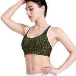 Egyptian Symbols Pattern Print Women's Sports Bra