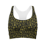 Egyptian Symbols Pattern Print Women's Sports Bra