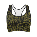 Egyptian Symbols Pattern Print Women's Sports Bra