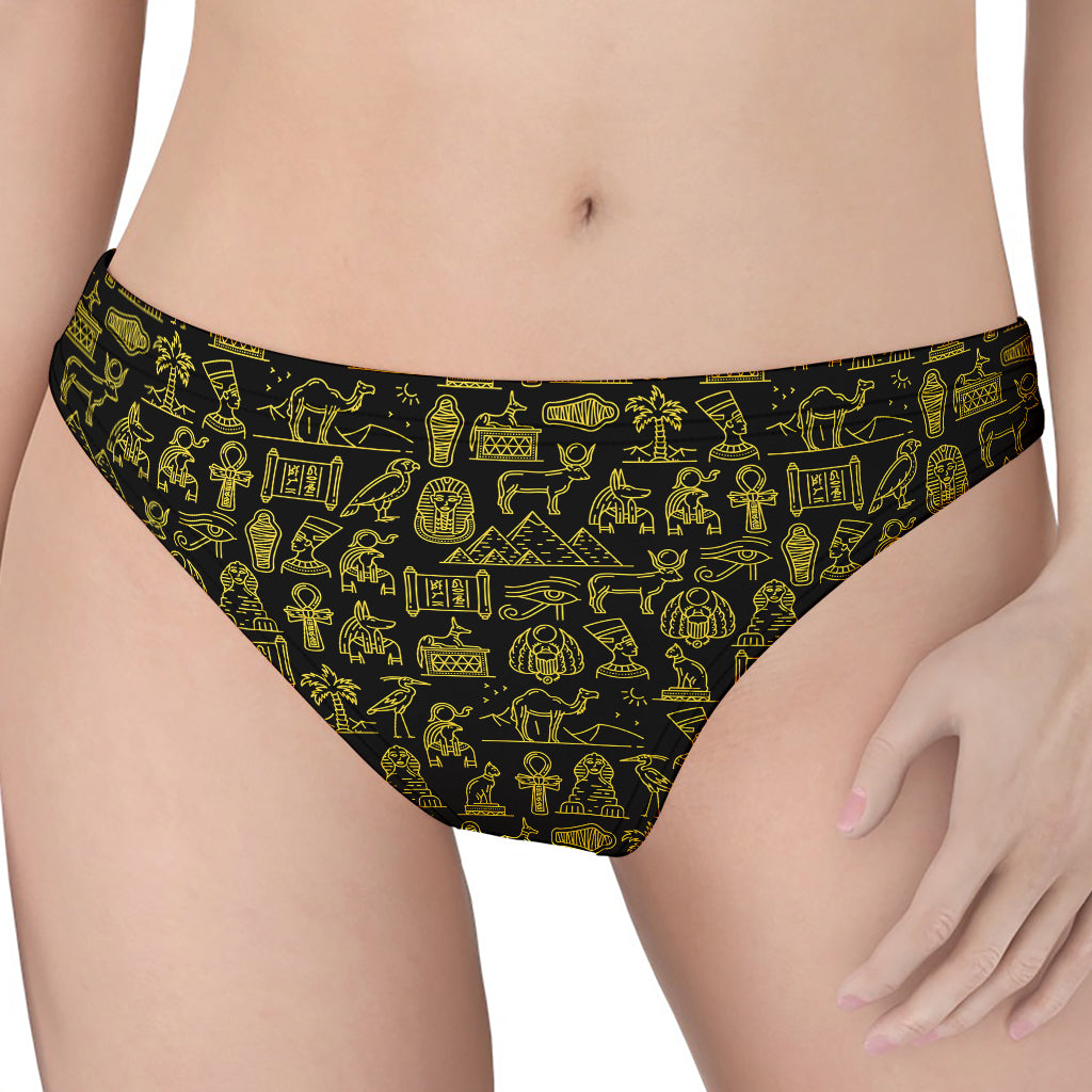 Egyptian Symbols Pattern Print Women's Thong