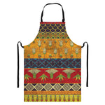Egyptian Tribal Pattern Print Bib Apron With Pocket