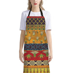 Egyptian Tribal Pattern Print Bib Apron With Pocket