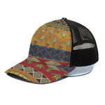 Egyptian Tribal Pattern Print Black Mesh Trucker Cap